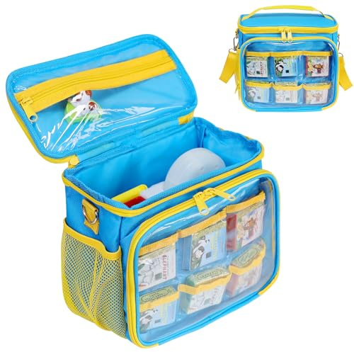 Mordx Carrying Case Compatible with Little Tikes Story Dream Machine Books Starter Set, Organizer for Little Tikes Projector Storybook Audio Playback and Character Series (Blue & Yellow)