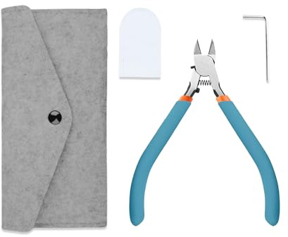 Ruimooto Pinzas para Modelos, Herramientas de modelismo con Funda de Fieltro y Funda Protectora de Piel, Hoja Ultrafina (0,1 mm) para Cortes precisos, Ideal para Modelos Gundam, Modelos de plástico