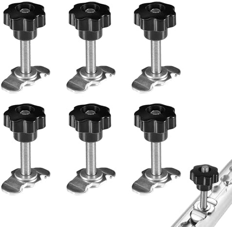CAINCAY Schraubfitting Airlineschiene, 6 Stück M8x60 Airlinebeschlag Schwarz Airline Fitting Endbeschlag Zurrschiene Zubehör, 500daN Airlineschiene Zubehör für Zurrschienen Wohnmobil Zubehör