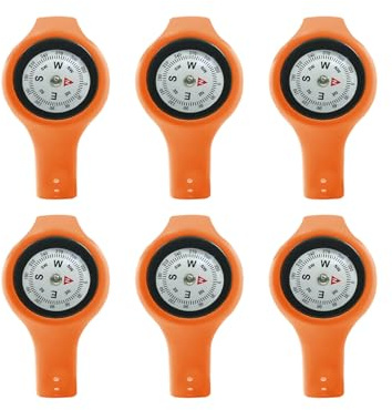 Itkcozcg 6 brújulas para estudiantes al aire libre, reloj multifuncional para camping, navegación, correa ajustable, portátil, duradero, de alta precisión, D, talla única