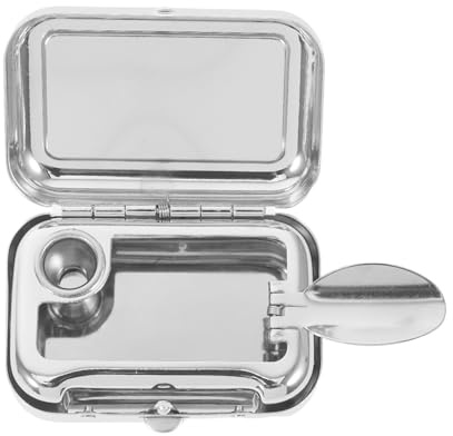 Mini Portable Pocket Ashtray, Stainless Steel Windproof Ashtray | Silver Finish, Easy to Clean, Indoor and Outdoor Use, Simple Elegant Style