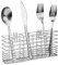 iPEGTOP Cutlery Utensil Holder, Flatware Silverware Organizer Drainer Rack with Hooks - Rust Proof Flatware Storage for Kitchen Forks Knives and Spoons Dish Drying Rack, 304 Stainless Steel