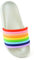 Thingimijigs Girls Rainbow Striped Pool Sliders Beach Sandals Flip Flops - Silver UK Child 10