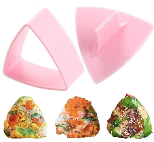 HJUWANG Triangle Sushi Mold Kitchen Sushi Making Mould Sushi Maker Mold DIY Triangle Sushi Press Kitchen Gadget Mini Onigiri Press (Pink), (HUIJUWA-SZFTMJ01)