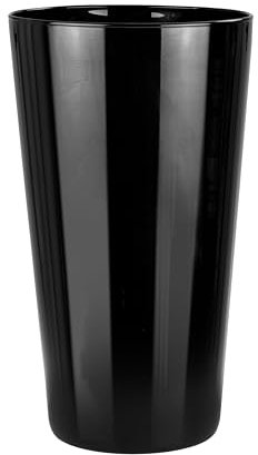 TREND FOR HOME Vaso Alto da Interno A: 25 cm Vaso Nero Moderno Conico Vaso Fiori Centrotavola Fiori Vaso Decorativo da Interno Grande Vaso Vetro Conico Vaso per Fiori | Ø 14 cm | Alyssa Piano Black