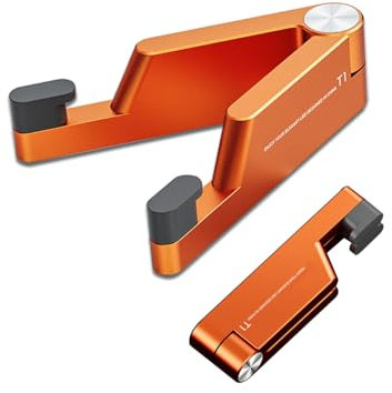 Loputon Handy Ständer, Handyständer für Tisch, Faltbarer und Tragbarer iPhone Ständer, Handy Halterung Kompatibel mit iPhone 15 14 13 12 11 Pro Max, Samsung alle Smartphones (Orange)