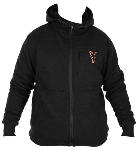 Fox Collection Sherpa Jacket Black & Orange - Angeljacke, Größe:M
