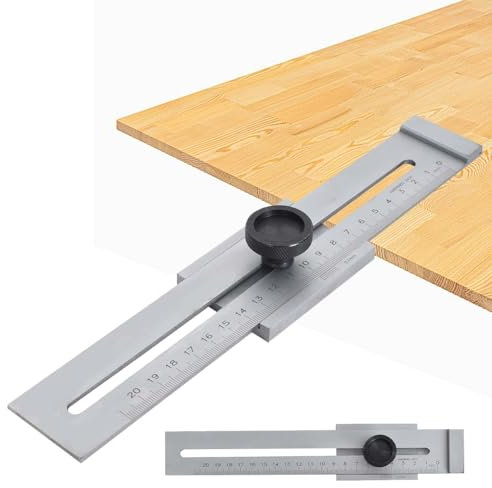 ZOESURE Präzisions Streichmaß 200mm, Kohlenstoffstahl Parallel Anreißer mit Lasergravierter Skala, Anreißwerkzeug für Präzisen Beschriftung und Abgrenzung von Marken und Hilfslinien