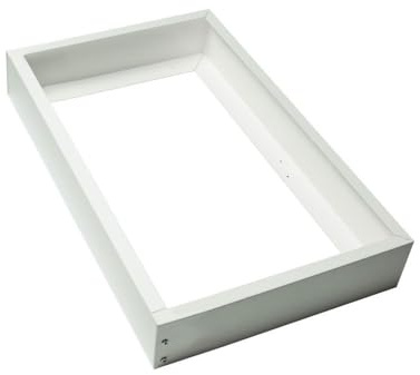 Bright Source 600 x 300mm Surface Mounting Kit for Backlit LED Panel Light (Panel Not Included) - Glossy White Finish, Easy Assembly and Installation, for Non-Suspended Ceilings