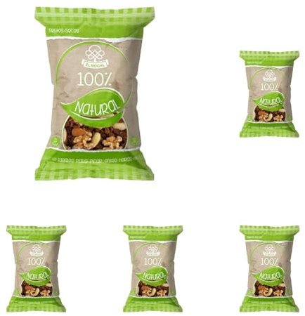 El Nogal Frutos Secos Mix de Frutos Secos 100% Naturales Bolsa, 150 G. SIN GLUTEN. APTO PARA CELÍACOS. (Paquete de 5)