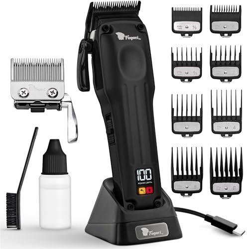 Fagaci Professional Hair Clippers Men Cordless with Superior Precision, 5X Longer Sharpness Barber Clippers Kit with 2 Blades Fade & Taper, Brushless Motor Mens Hair Clipper Cordless Set for Haircut