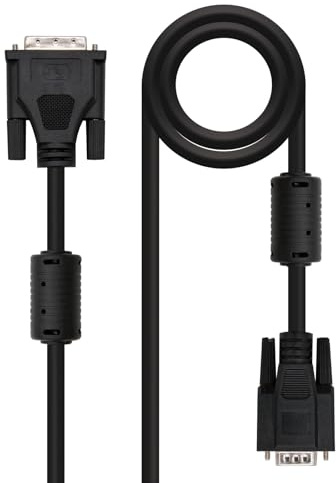Blendend Cable DVI 18+5/M a VGA HDB15/M, 3m, Negro - Conecta dispositivos de video, ideal para proyecciones y monitores.