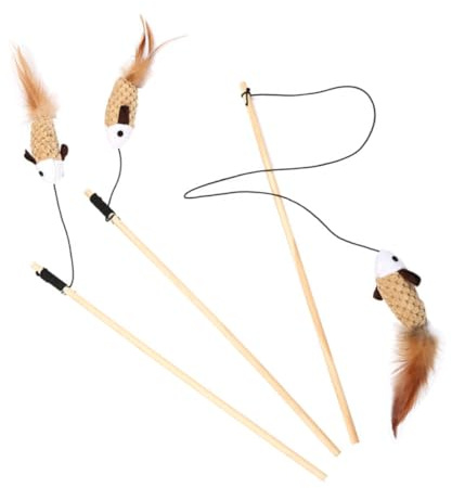 Toyvian Jouet pour Chat en Corde Poisson Jouet Amusant Set De 3 Pièces Beige Interactif pour Animal De Compagnie