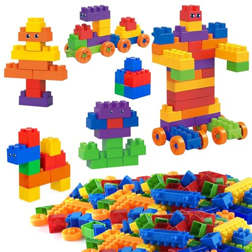 qimeyu Piezas Construccion Niños,Bloques Construccion Niños,Juguetes Set De Bloques De Construcción,Piezas De Bloque De Construcción,Juego Bloque De Construccións