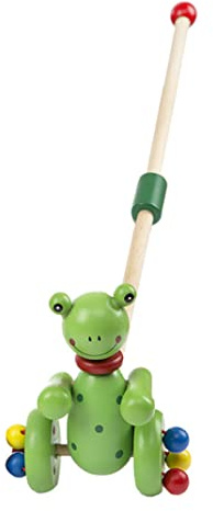 Giocattolo da passeggio per bambini in legno da spingere, attività da tirare con cordino giocattolo da passeggio per lo sviluppo di bambine e bambini, selezione casuale di colori per età 1-3