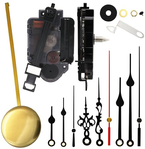 TIKROUND Original Youngtown 12888 Pendulum Clock Movement with 3 Sets of Hands 20 mm（ 4/5 inch Shaft Length 11.7 mm (9/20 inch) Thread Length.