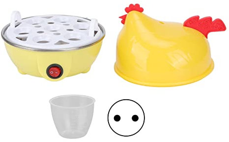 Riuulity Il Cuociuova Elettrico a 7 Uova, Il Cuociuova Rapido a Forma di Pollo, Ha la Funzione di Spegnimento Automatico, può Prevenire la Combustione a Secco