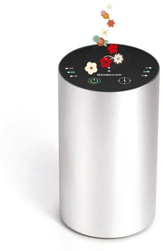 Gindecon Difusor de Aroma sin Agua ，portátil Recargable difusor de Aceite Esencial para el hogar, Oficina, Coche, 1/2/3 Horas/atomización Continua de 3