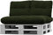 normani Palettenkissen Set Sofa Sitzkissen wasserdicht mit Rückenkissen Outdoor Palettenauflagen (Sitzkissen Gesteppt 120x80) Farbe Oliv
