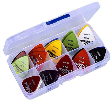 Yeenano Plektren für Gitarre,40er Pack Plektren im Set Guitar Picks Plektrum für Akustikgitarre Gitarren Plektrum E-Gitarr Ukulele Bas 0.58 mm 0.71 mm 0.81 mm 0.96 mm 1.2 mm 1.5 mm