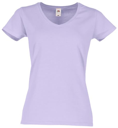 Fruit of the Loom Ladies Iconic 150 V-Neck T-Shirt, Farbe:Soft Lavender, Größe:2XL