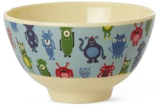 Rice Melamin Schüssel Kinderschüssel klein - hellblau - Monsters Print