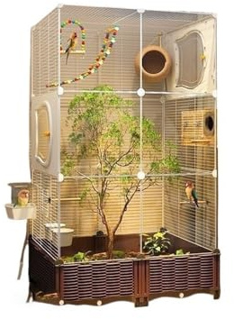 Fågel- och papegojbur Ultimate Luxury Villa Parrot Cage New Birdhouse & Nest