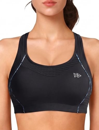 Yvette Soutien-Gorge de Sport Femmes Maintien élevé | Dos nageur en maille,Brassière sans Armatures avec Coussinets