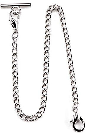 TREEWETO Taschenuhr Kette 14.7 inch (37.5 cm) Silber