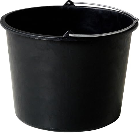 BigDean 2X Baueimer 12l - Mörteleimer mit Henkel - Eimer für Baustelle & Garten - Stabiler Wasserkübel, Betoneimer mit Skala, Blauer Engel, Made in Germany