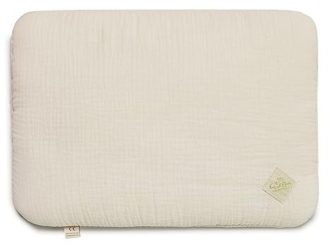 Fun with Mum Baby Kopfkissen Babykissen Kinder Kissen Kinderkopfkissen Babykopfkissen, Baby Kissen Kopfkissen Kleinkind 100% Baumwolle 20x30 cm - Ecru