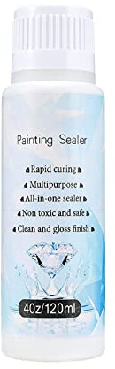 Lecerrot Diamonds Painting Sealers, 5D Diamonds Painting Glue, Diamonds Painting Sealant,120ML Diamonds Painting Sealers with Sponge Head, for 5D Diamonds Painting, Anti Shedding & Enhance Brightness