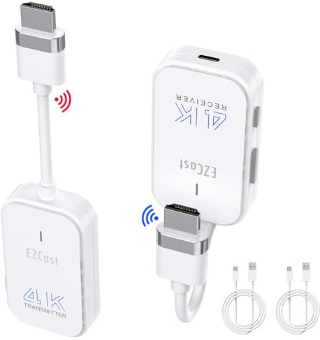 Wireless HDMI Transmitter and Receiver 4K, 98FT/30M HDMI Wireless Extender, hdmi funkübertragung überträgt Video/Audio von Laptop/Kameras auf Fernseher/Projektoren, für Heimkino, Büro, Präsentationen