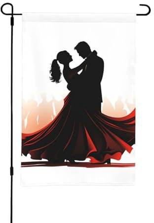 Drapeaux de jardin de 30,5 x 45,7 cm - Drapeau de jardin d'hiver double face pour salle de bal - Drapeau décoratif pour salle de bal, danse, jardin, cour, drapeau vertical pour toutes les saisons