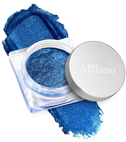 DE'LANCI Dunkelblau Glitzer Lidschatten, Metallisch Lidschatten Palette Dunkelblau, Cremige Textur, Hochpigmentiert, Langanhaltend, Vegan