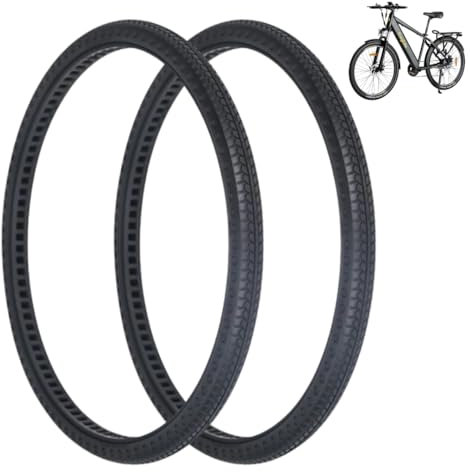 2 Pneumatici bici 24 x 1 3/8 Copertoni Pieni Anti Foratura a nido d’ape per bicicletta e-bike bici elettrica Pneumatici Rigidi in Poliuretano