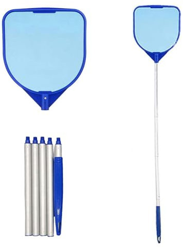 Swimming Pool Nets For Cleaning, Pool Skimmer Net Floating, Pond Skimmer With Telescopic Handle, Leaves Cleaning Tool For Tank/Hot Tub/Aquarium/Fountain/Ponds/Paddling Pools/Water Features