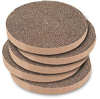 Best Pet Supplies Catify Cat Scratcher, Fun Interactive Scratchers, Posts, Poles, Claw Safe, Furniture Saver Indoor Play Support Natural Cat Behaviors Heavy Duty - 5 Pack Round, 10 x 10