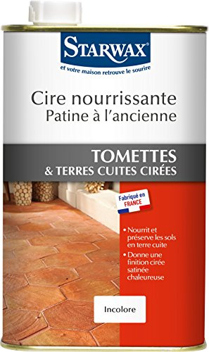 STARWAX - Cire Nourrissante Terre Cuite Patine à l'Ancienne - Nourrit et Préserve les Sols en Terre Cuite et Tomettes - Teinte Incolore - Non Glissant - Fabriqué en France - 2x 1L - 30m² environ