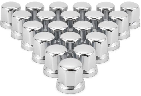 Easy Link 25 tapas para tuercas de rueda, 32 mm, cromadas, para camiones, remolques, camiones, etc