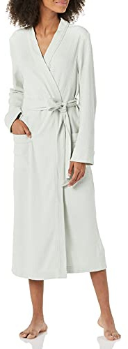 Amazon Essentials Women's Lightweight Waffle Full-Length Robe (Available in Plus Size), Jade Green, XS