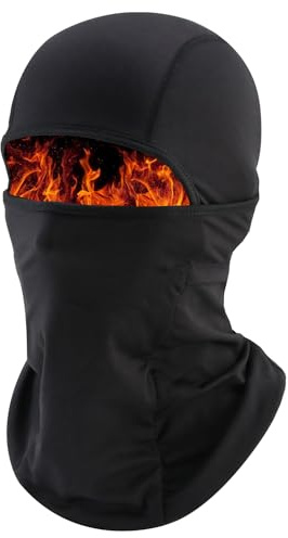 Vanolu Cold Weather Balaclava Ski Mask for Men Windproof Thermal Winter Scarf Mask Women Neck Warmer Hood for Cycling Black
