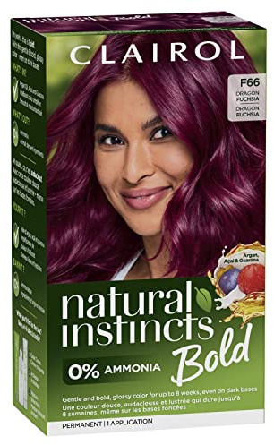 Clairol Natural Instincts Bold Permanent Hair Dye, F66 Dragon Fuchsia, 1 Pk