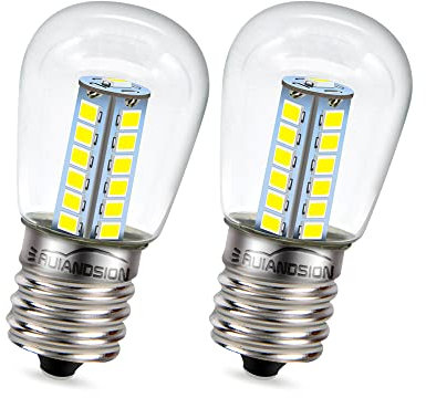 Ruiandsion E17 LED Kühlschrank Glühbirne 220V AC Weiß 2835 25SMD LED Klar Glühbirne für Gefrierschrank Decke Hausbeleuchtung Lampe (2er Pack)