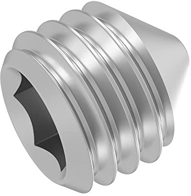 SECCARO Perni filettati con punta M8 x 8 mm, in acciaio inox V2A VA A2, DIN 914/ISO 4027, esagonali, 20 pezzi