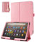 Hülle Kompatibel mit Kindle Fire HD 10 & 10 Plus Tablet (13./11. Generation, 2023/2021) 10,1, PU Leder Ständer Hülle mit Auto Schlaf/Aufwach Funktion(Rosa)