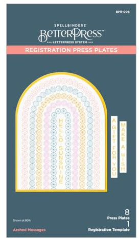 Spellbinders BPR-006 Arched Messages Registration Press Plate & Die Set from The Cheers to You Collection