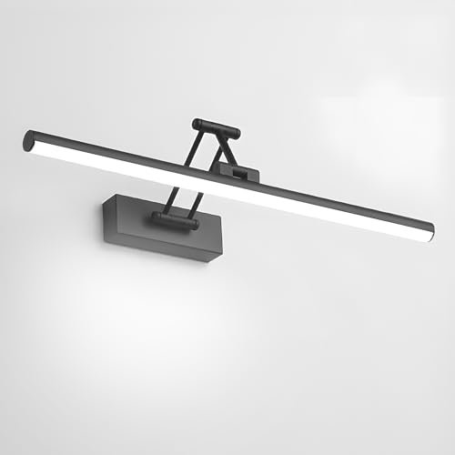 Klighten LED Spiegellampe Bad 40cm, Drehung Spiegellampen Spiegel für bad IP44, Spiegelleuchte Badezimmer 12W 970 LM, LED Badspiegelleuchten Badezimmerspiegel, Kaltes Weiß 5500K, Schwarz