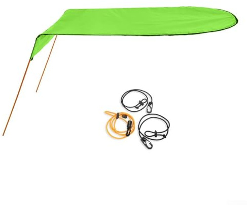 Single For Kayak Canoe Canopy Ripstop Waterproof Sun Shade Oxford Cloth Sun Shelter With Shock Cord Aluminum Rods For Solo Paddle Protection Outdoor Water Sports For Canoeing Fishing 125X110cm(Green)