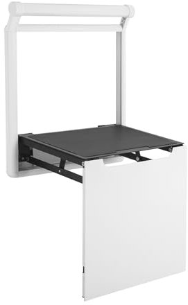 Asiento de ducha plegable, asiento de ducha montado en la pared, capacidad de carga 150 kg, asiento plegable para baños, baños, baños, baños, color blanco